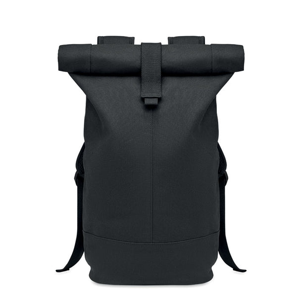 Branded Rolltop washed canvas backpack