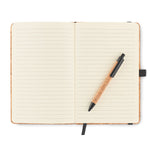 Branded A5 cork notebook with pen