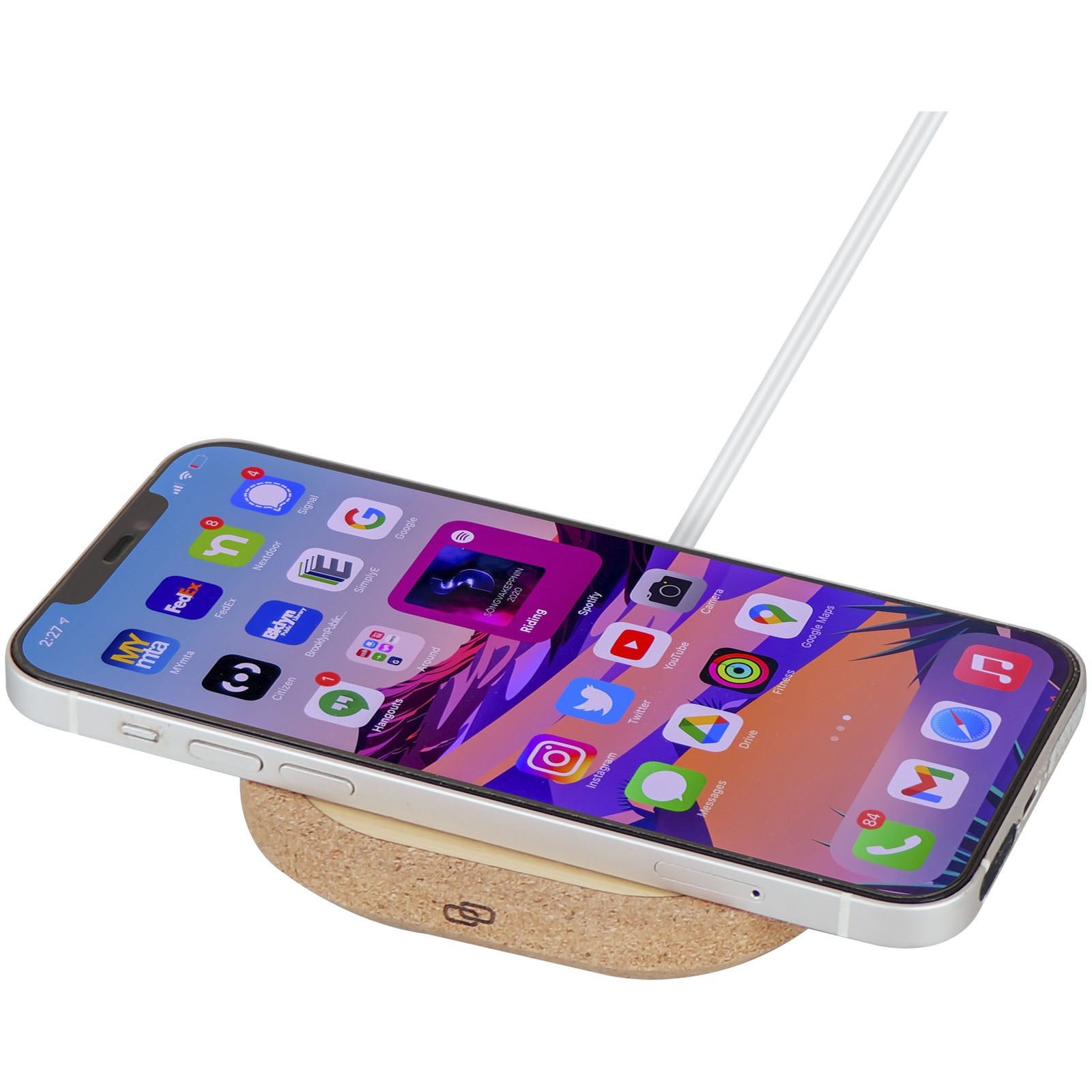 Cerris 15W cork wireless charging pad Totally Branded