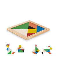 Tangram puzzle in wood