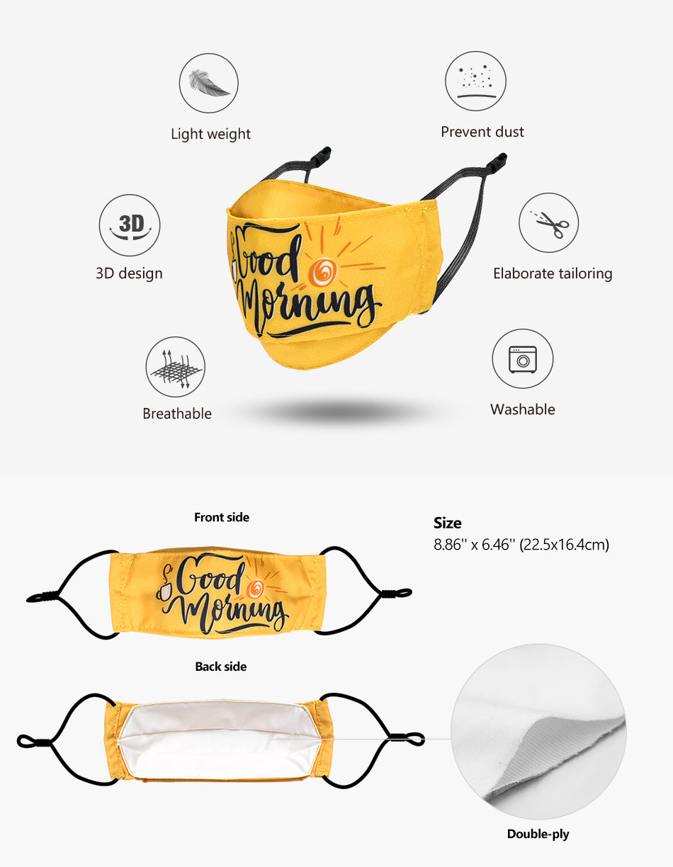 Double Layer 3D Flat-Fold Fabric Face Mask