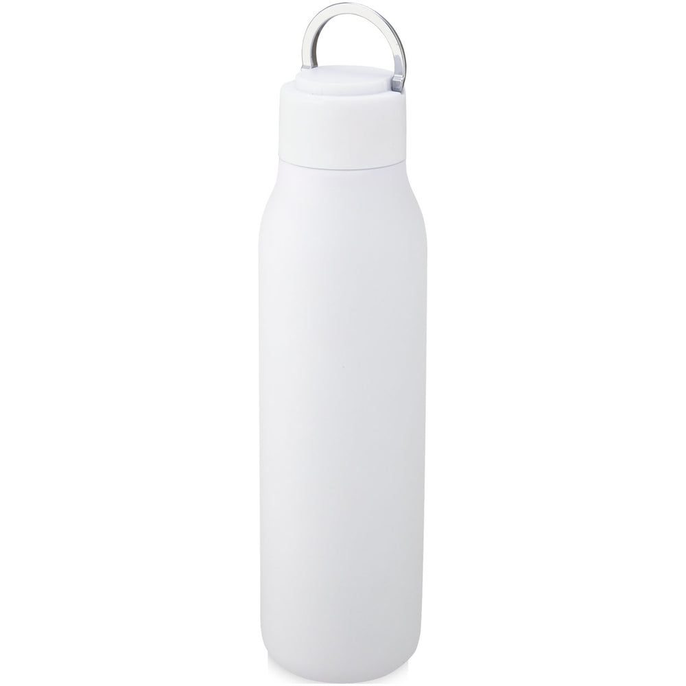 Branded Marka 600 ml copper vacuum insulated bottle with metal loop