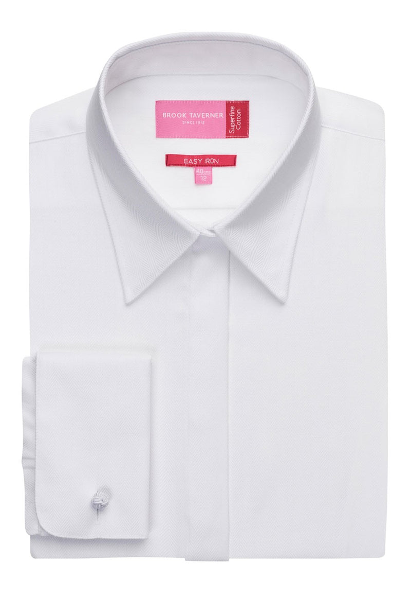 Brook Taverner Villeta Blouse Cotton Herringbone