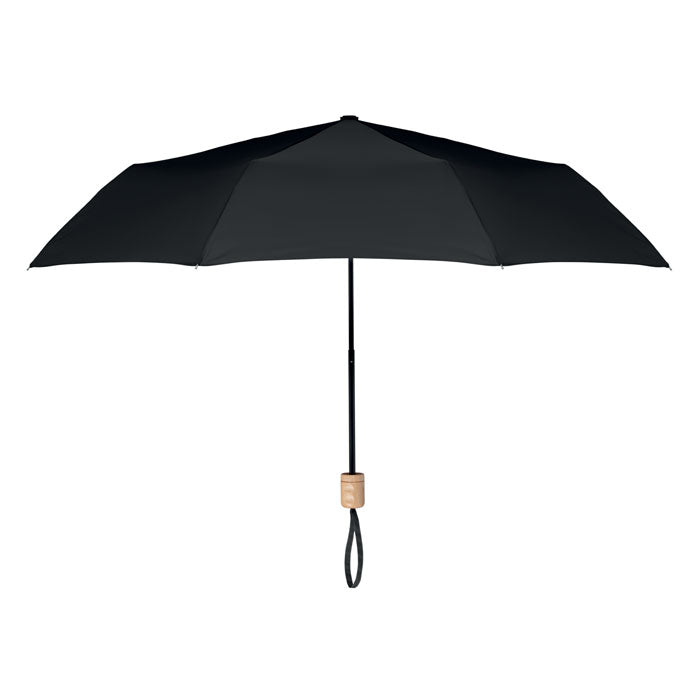 21 inch RPET foldable umbrella Black