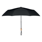 21 inch RPET foldable umbrella Black