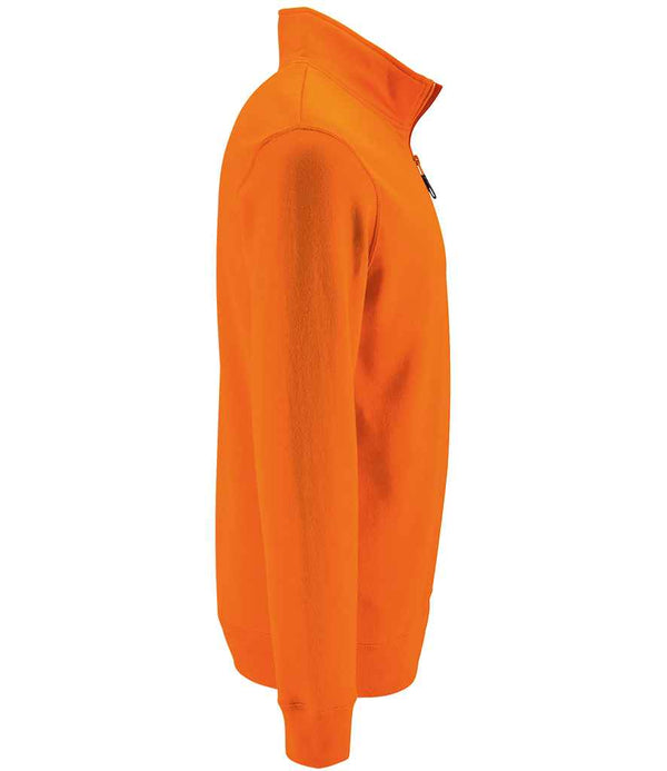 SOL'S Stan Contrast Zip Neck Sweatshirt Orange