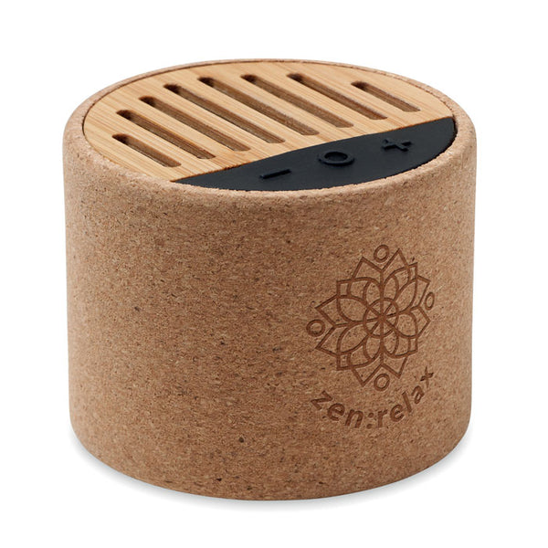 Branded Round cork wireless speaker