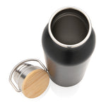 Branded Modern stainless steel bottle with bamboo lid