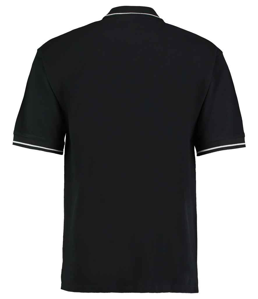 Kustom Kit St Mellion Tipped Cotton Piqué Polo Shirt Black/White