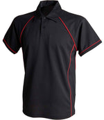 Finden + Hales Kids Performance Piped Polo Shirt Black/Red
