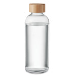 Branded Glass bottle 650ml, bamboo lid