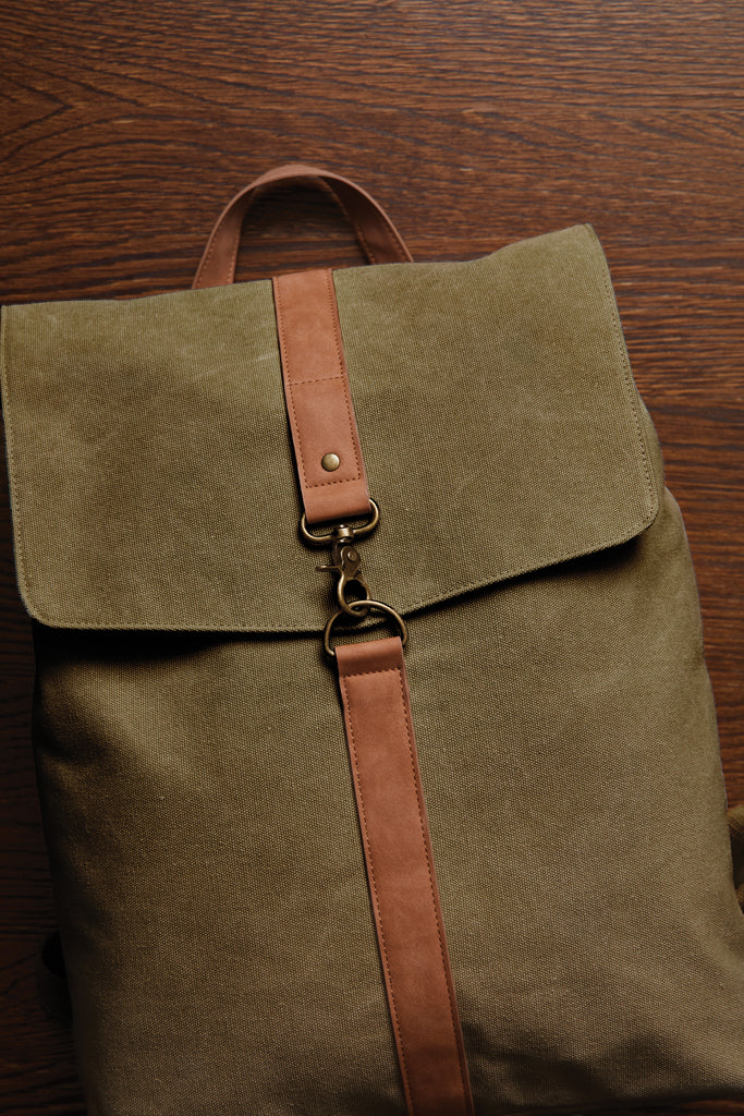 Branded VINGA Bosler backpack GRS recycled canvas