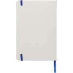 Branded Spectrum A5 white notebook with coloured strap