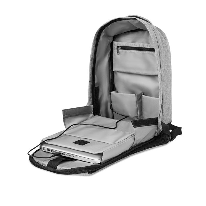 Branded 2 tone backpack incl USB plug