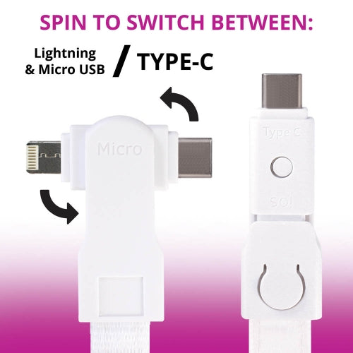3-in-1 USB Lanyard Charging Cables