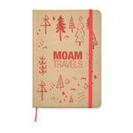 Branded A5 recycled notebook 80 lined with elastic strap