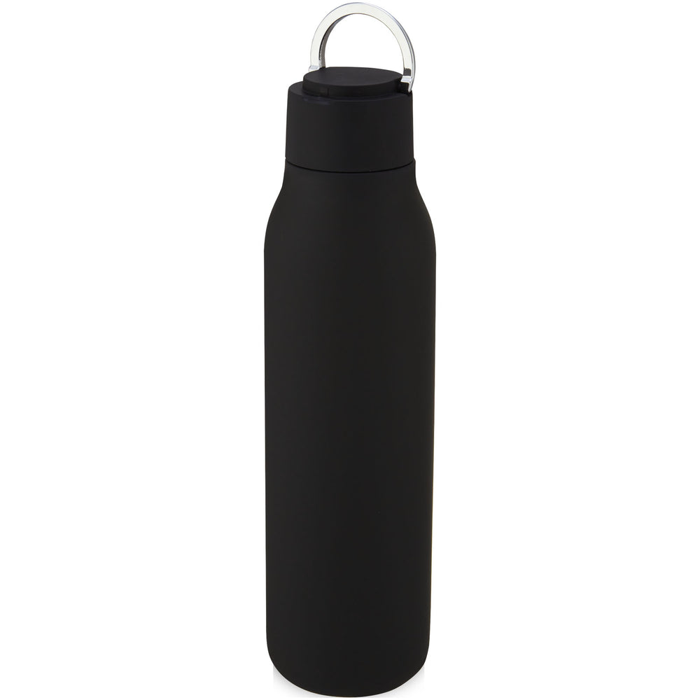 Branded Marka 600 ml copper vacuum insulated bottle with metal loop