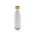 Vacuum stainless steel bottle with bamboo lid and bottom