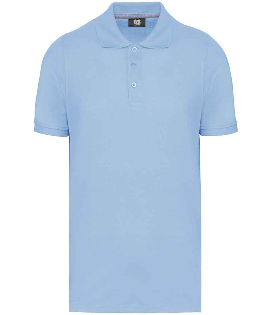 WK Designed to Work Anti-Bacterial Piqué Polo Shirt Sky Blue