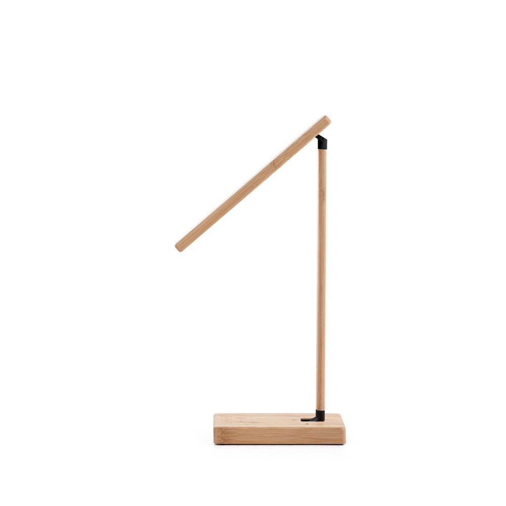 MOREY. Bamboo folding table lamp with wireless charger