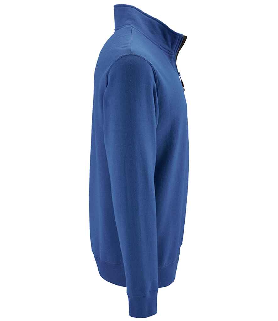SOL'S Stan Contrast Zip Neck Sweatshirt Royal Blue