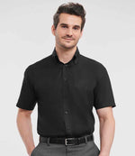 Russell Collection Short Sleeve Ultimate Non-Iron Shirt Black