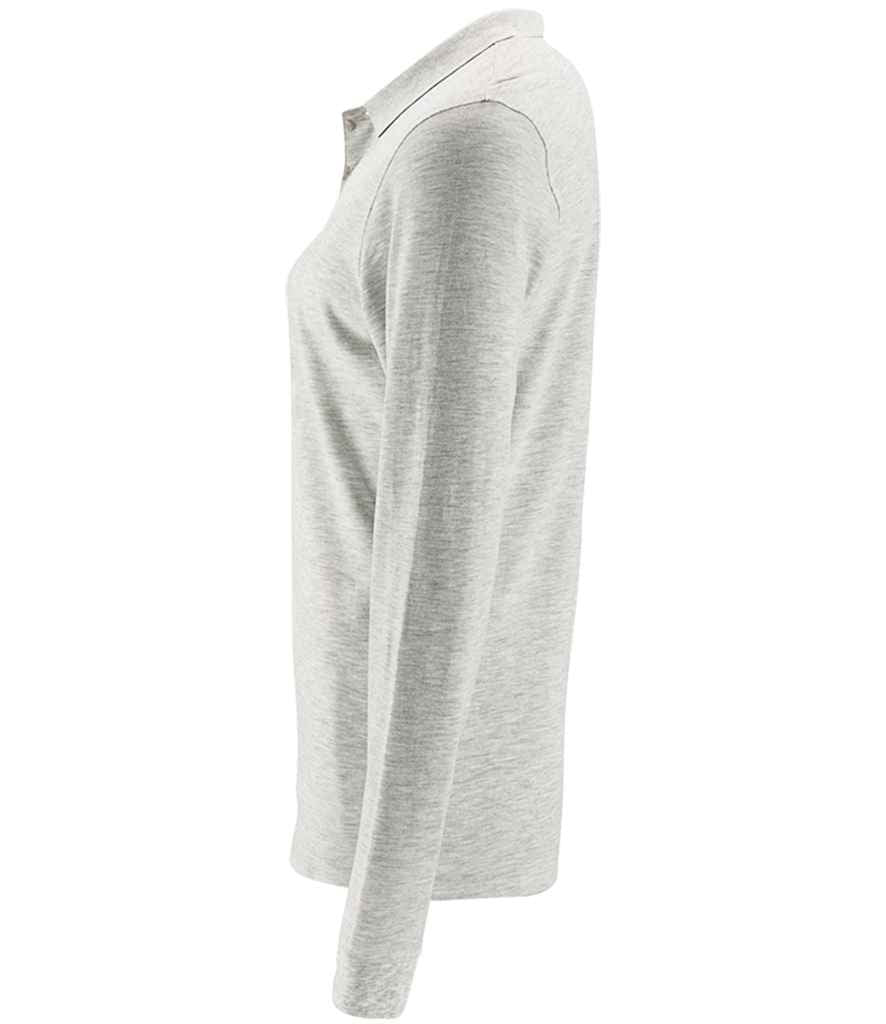 SOL'S Ladies Perfect Long Sleeve Piqué Polo Shirt Ash