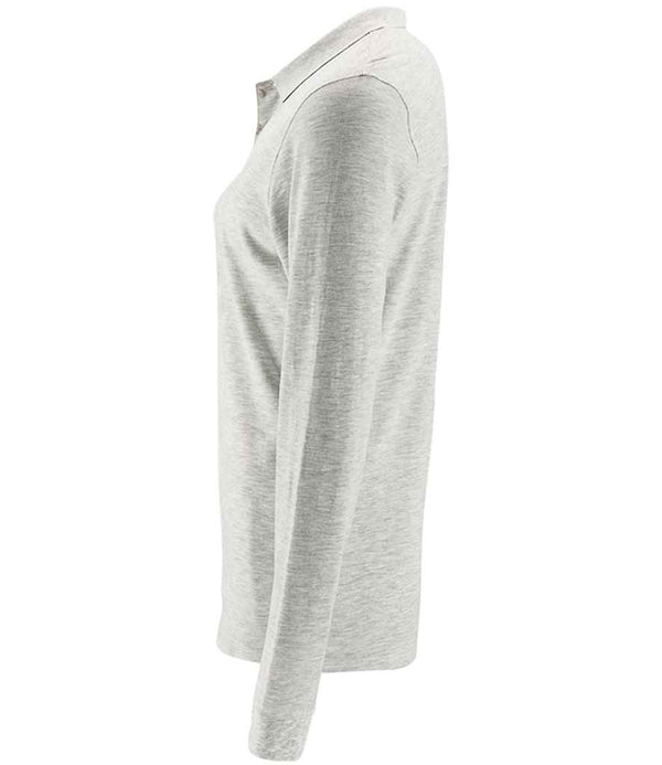 SOL'S Ladies Perfect Long Sleeve Piqué Polo Shirt Ash