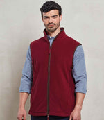 Premier Artisan Fleece Gilet Burgundy/Brown