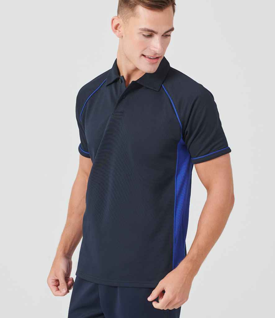 Finden + Hales Performance Piped Polo Shirt Navy/Royal Blue