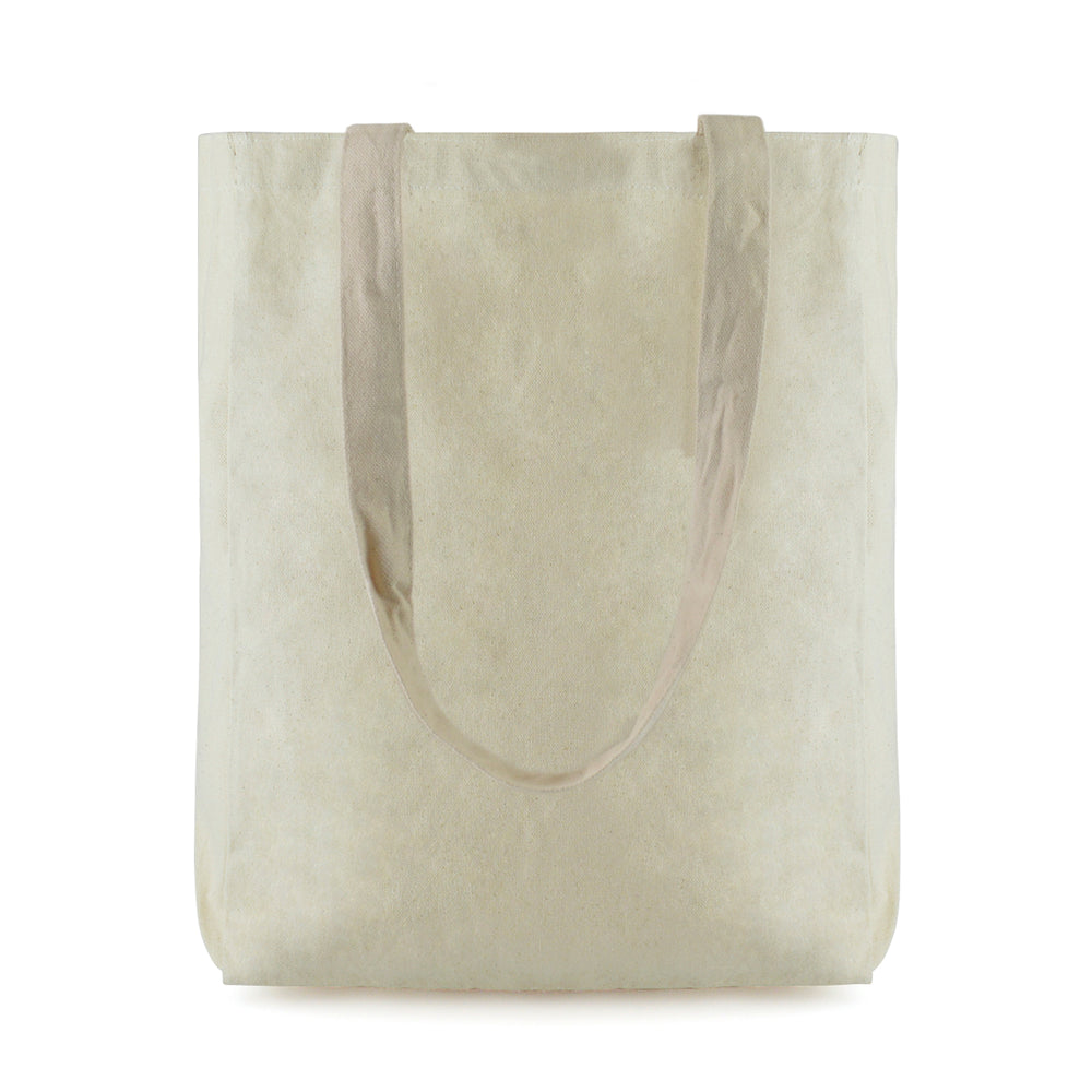 Branded Dunham 10oz cotton shopper with gusset and long handles