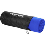 Huggy fleece plaid blanket with carry pouch