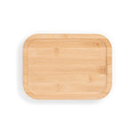 PORTOBELLO. Lunch Box. Hermetic box in borosilicate glass and bamboo lid 1000 mL