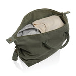 Branded Kezar AWARE™ 500 gsm recycled canvas deluxe weekend bag