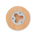 Branded Bamboo bottle opener/ coaster