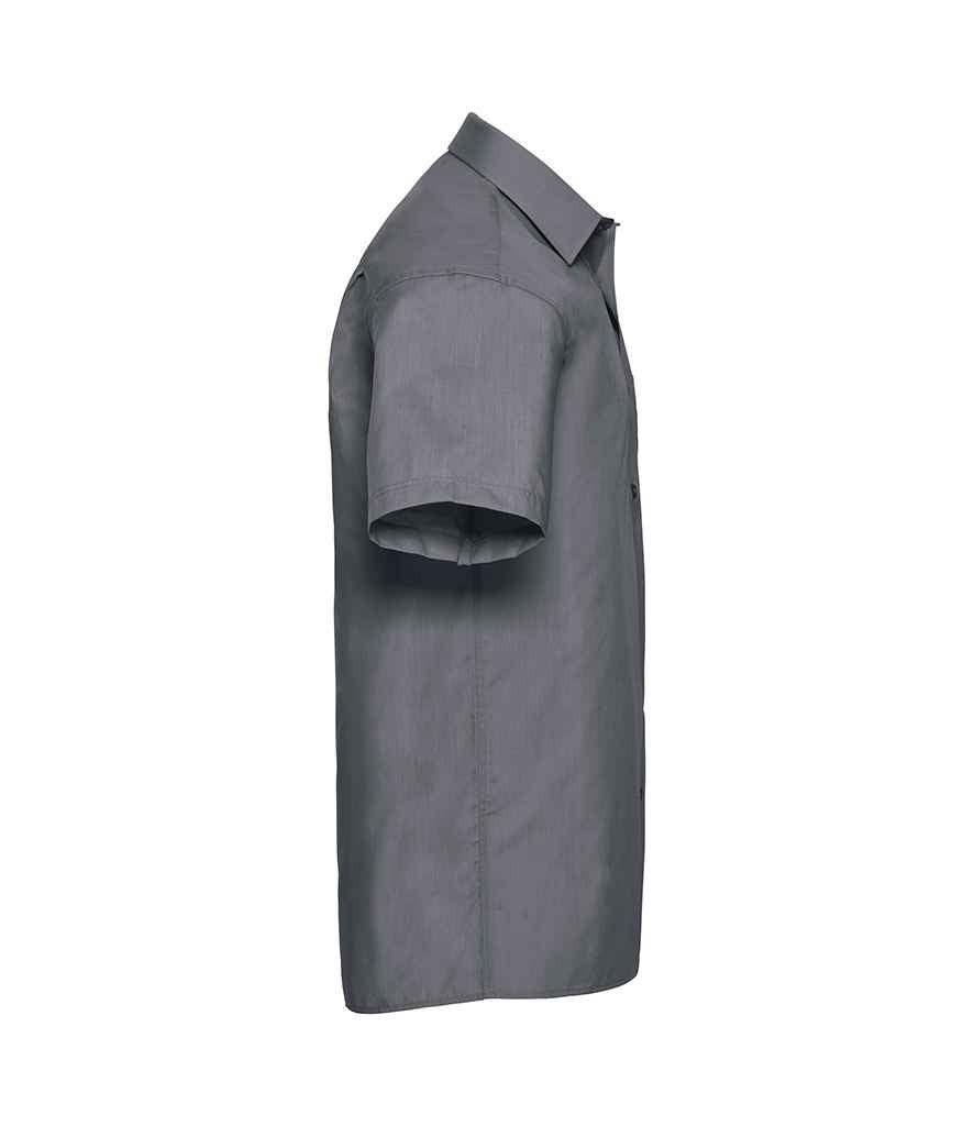 Russell Collection Short Sleeve Easy Care Poplin Shirt Convoy Grey