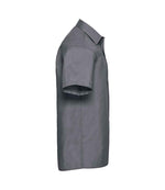 Russell Collection Short Sleeve Easy Care Poplin Shirt Convoy Grey