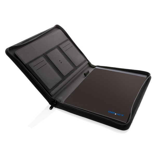 Branded Impact AWARE™ RPET A4 portfolio with zipper