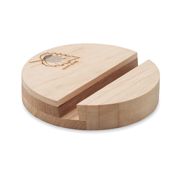 Wood phone stand with Seeds