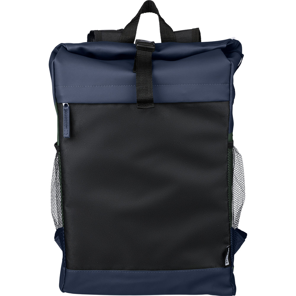 The Yani - RPET polyester roll-top backpack.