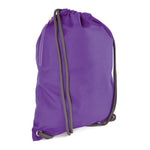 300D polyester drawstring bag with Thick cord and Side zip pocket