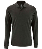 SOL'S Perfect Long Sleeve Piqué Polo Shirt Charcoal Marl