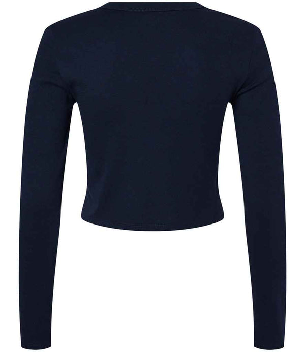 Bella Micro Rib Long Sleeve Baby T-Shirt Solid Navy Blend