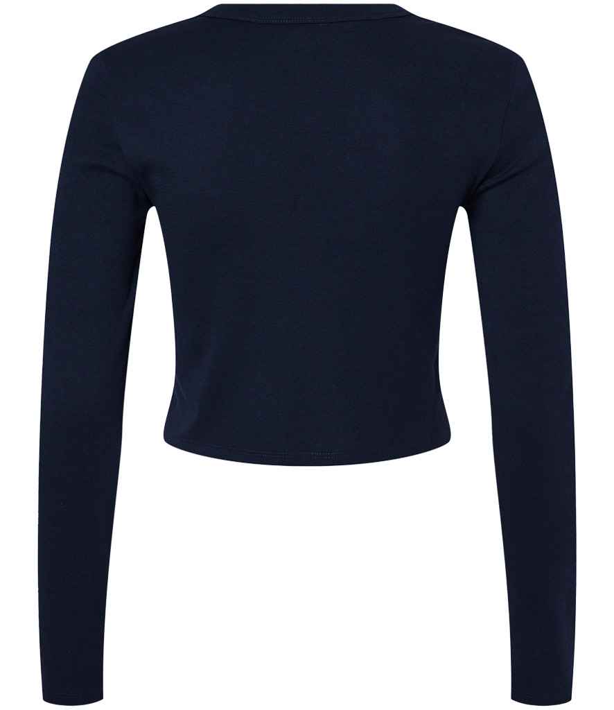 Bella Micro Rib Long Sleeve Baby T-Shirt Solid Navy Blend