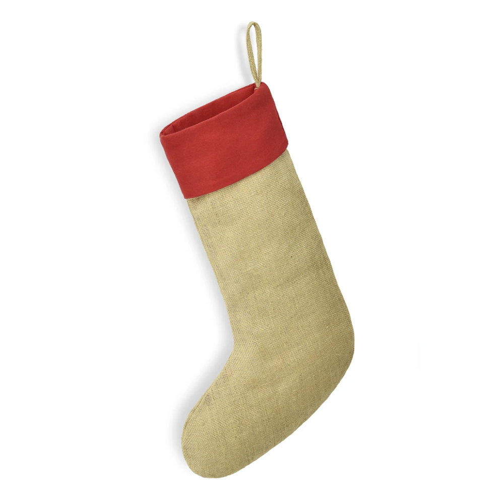 Printed Christmas Jute Stocking