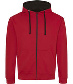 AWDis Varsity Zoodie Fire Red/Jet Black