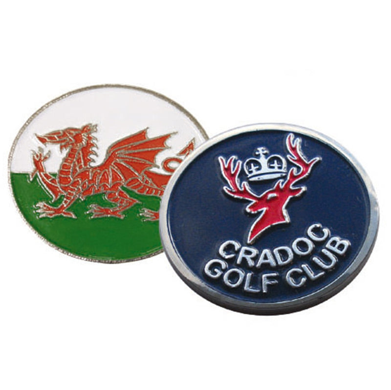 Double Sided Enamelled Print Bronze Golf Marker - 24mm