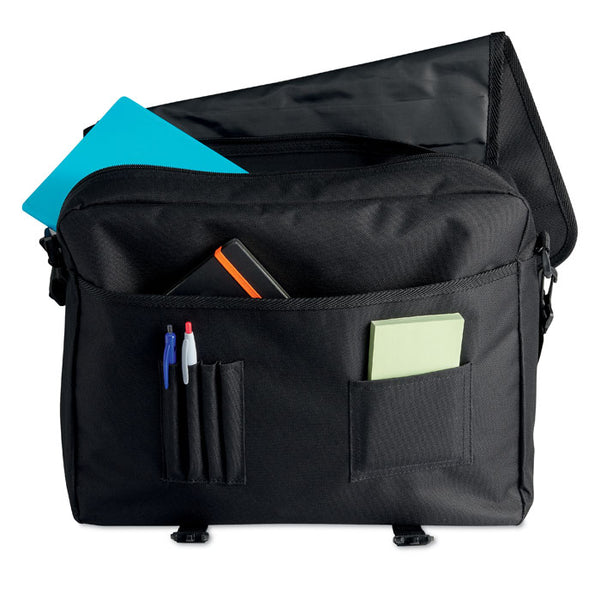 Branded 600D polyester document bag with Pockets