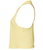 Bella Ladies Racer Back Cropped Tank Top Heather French Vanilla