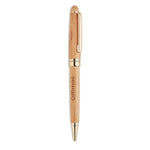 Branded Bamboo twist ball pen in box